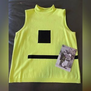 Y2K Vintage G Knitwear Neon Green Top Sz L